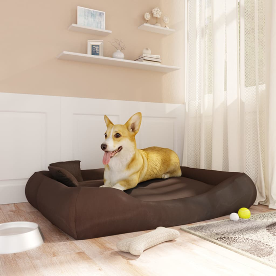 vidaXL Koiran sänky tyynyillä ruskea 115x100x20 cm Oxford kangas