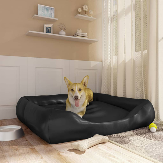 vidaXL Koiran peti musta 120x100x27 cm keinonahka