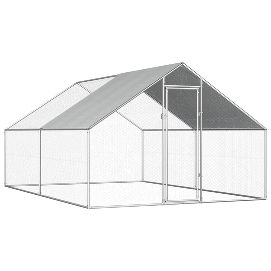 vidaXL Ulkotilan kanahäkki galvanoitu teräs 2,75x4x1,92 m