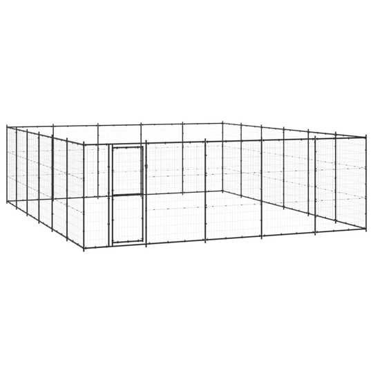 vidaXL Koiran ulkohäkki teräs 36,3 m²