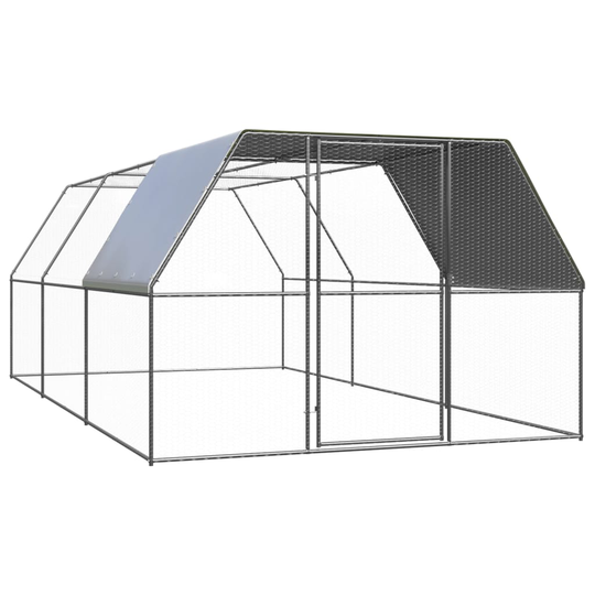 vidaXL Ulkotilan kanahäkki 3x6x2 m galvanoitu teräs