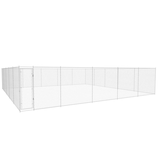 vidaXL Koiran ulkohäkki galvanoitu teräs 950x950x185 cm