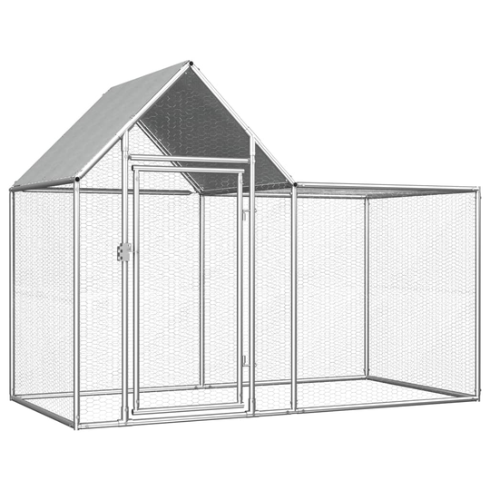 vidaXL Kanahäkki 2x1x1,5 m galvanoitu teräs