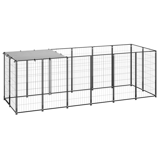 vidaXL Koiranhäkki musta 330x110x110 cm teräs