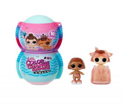 L.O.L. Surprise color change surprise lil sis & lil pet Nukke 1-pakkauksen takana